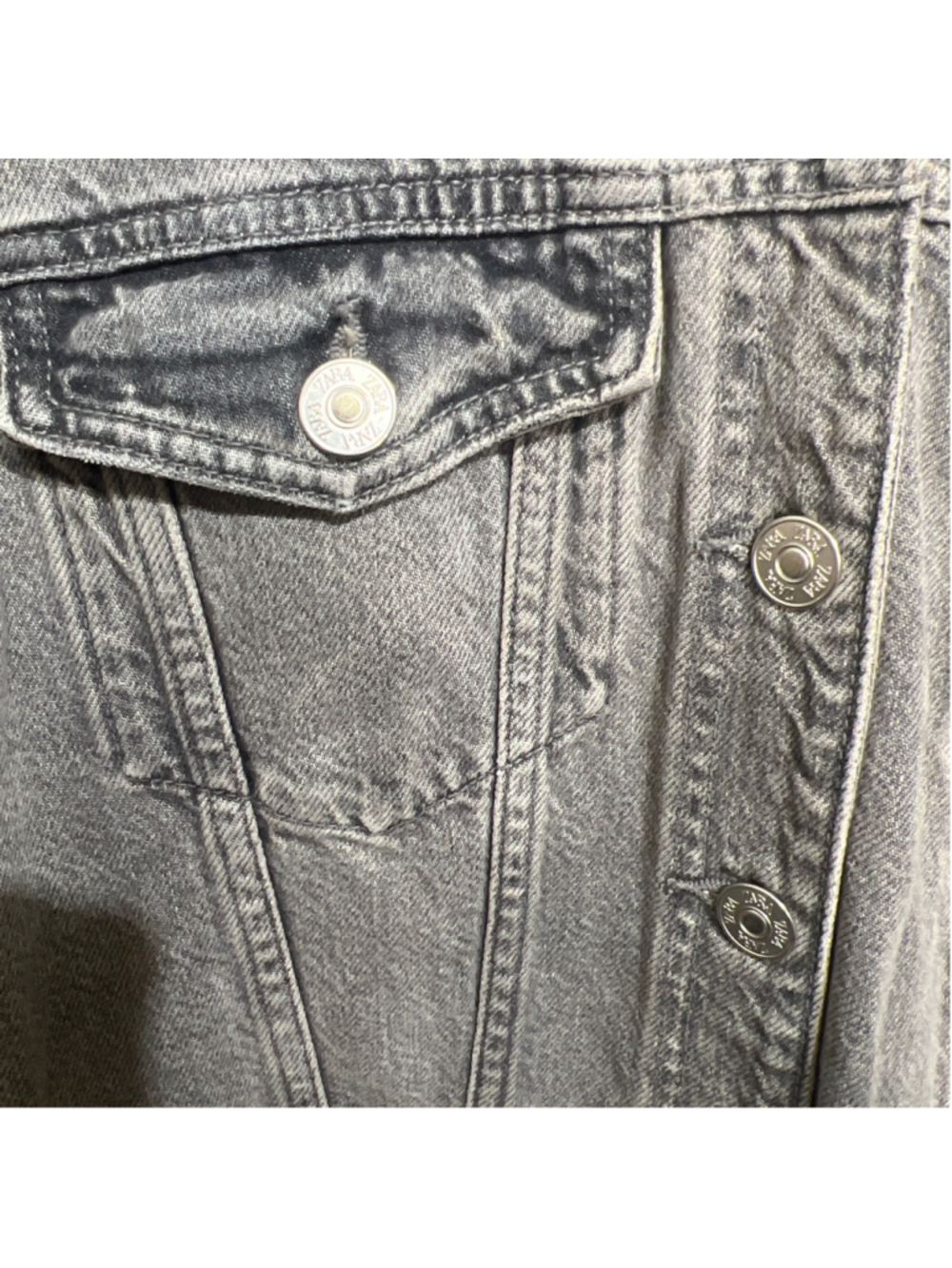 Women's ZARA Gray Denim Jumpsuit Coveralls Size Medium - Picture 7 of 9